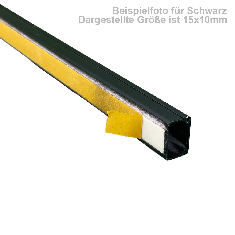 Kabelkanal Schwarz matt 25x25 mm Selbstklebend (1m Stück)