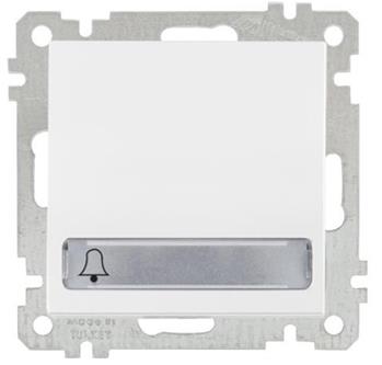 Tastermodul Weiß mit Glockensymbol & Namensfeld – Für CANDELA Serie