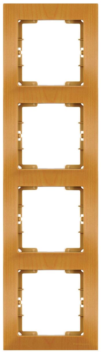 4-fach Abdeckrahmen vertikal Eiche Holz Optik – CANDELA Serie