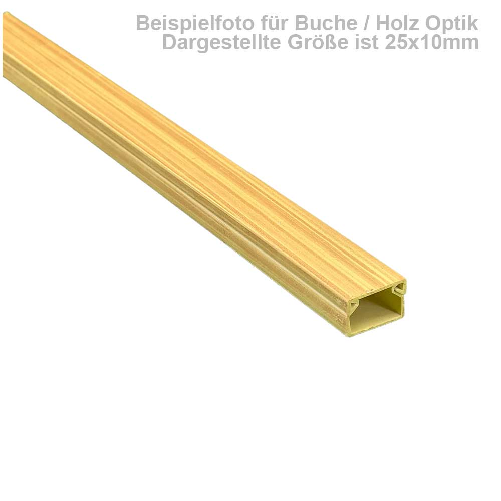 Kabelkanal Buche 100x60 mm – 2x1 m Set – Schraub-/Bohrmontage – Holzoptik