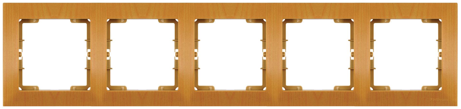 5-fach Abdeckrahmen horizontal Eiche Holz Optik – CANDELA Serie