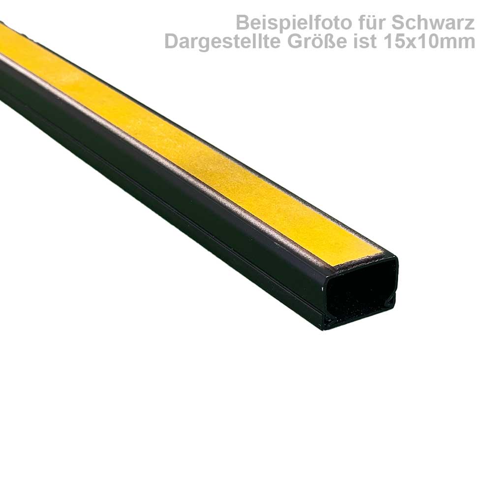 Kabelkanal Schwarz matt 12x12 mm Selbstklebend (1m Stück)
