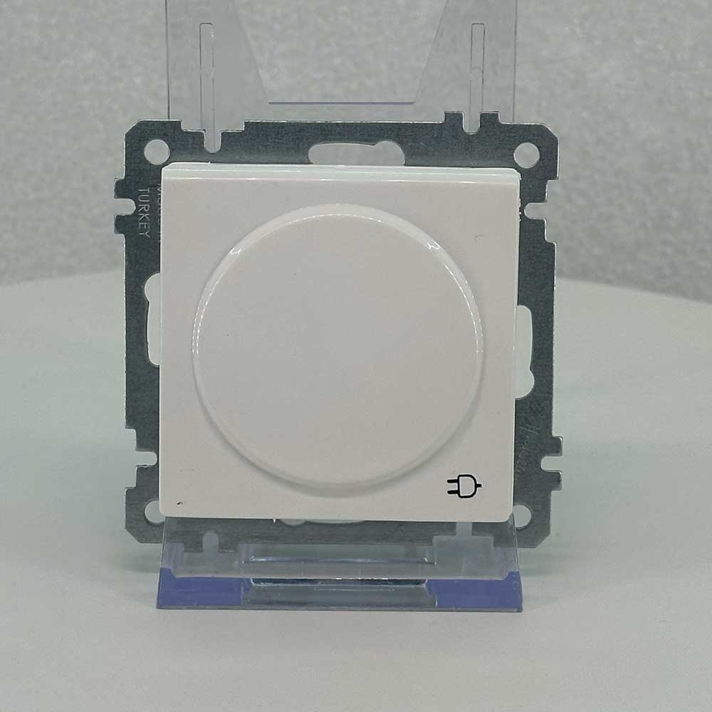 Unterputz-Steckdose 16A 230V mit Deckel & Kindersicherung – Weiß – Serie CANDELA