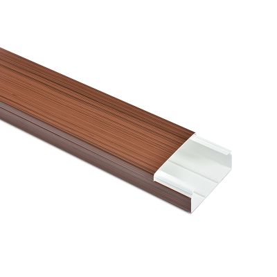Kabelkanal 100x40 mm Merbau/Teak Holzoptik - Schrauben/Bohren (2x 1m Stück)