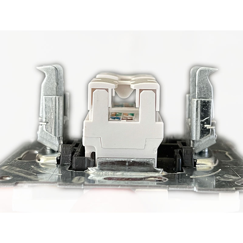 2-fach Netzwerkdose CAT6 Eiche Holz Optik – Unterputz - CANDELA Serie