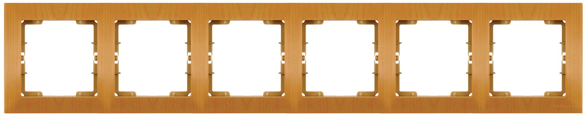 6-fach Abdeckrahmen horizontal Eiche Holz Optik – CANDELA Serie
