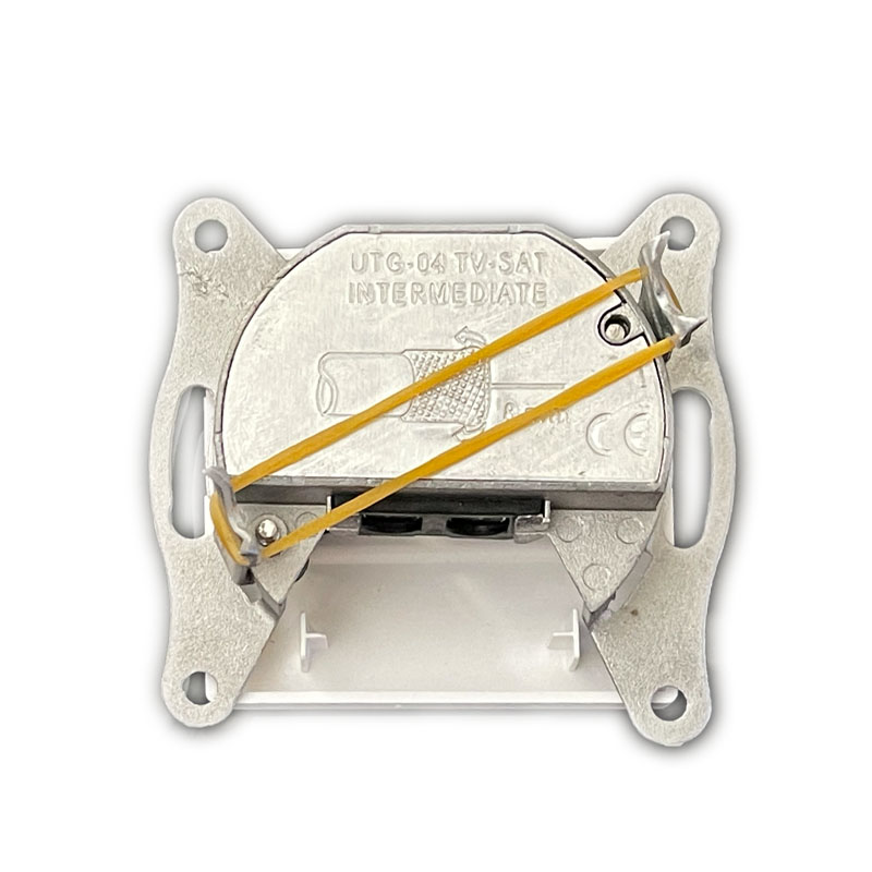 SAT Durchgangsdose 4 dB Unterputz – Eiche Holzoptik - CANDELA Serie