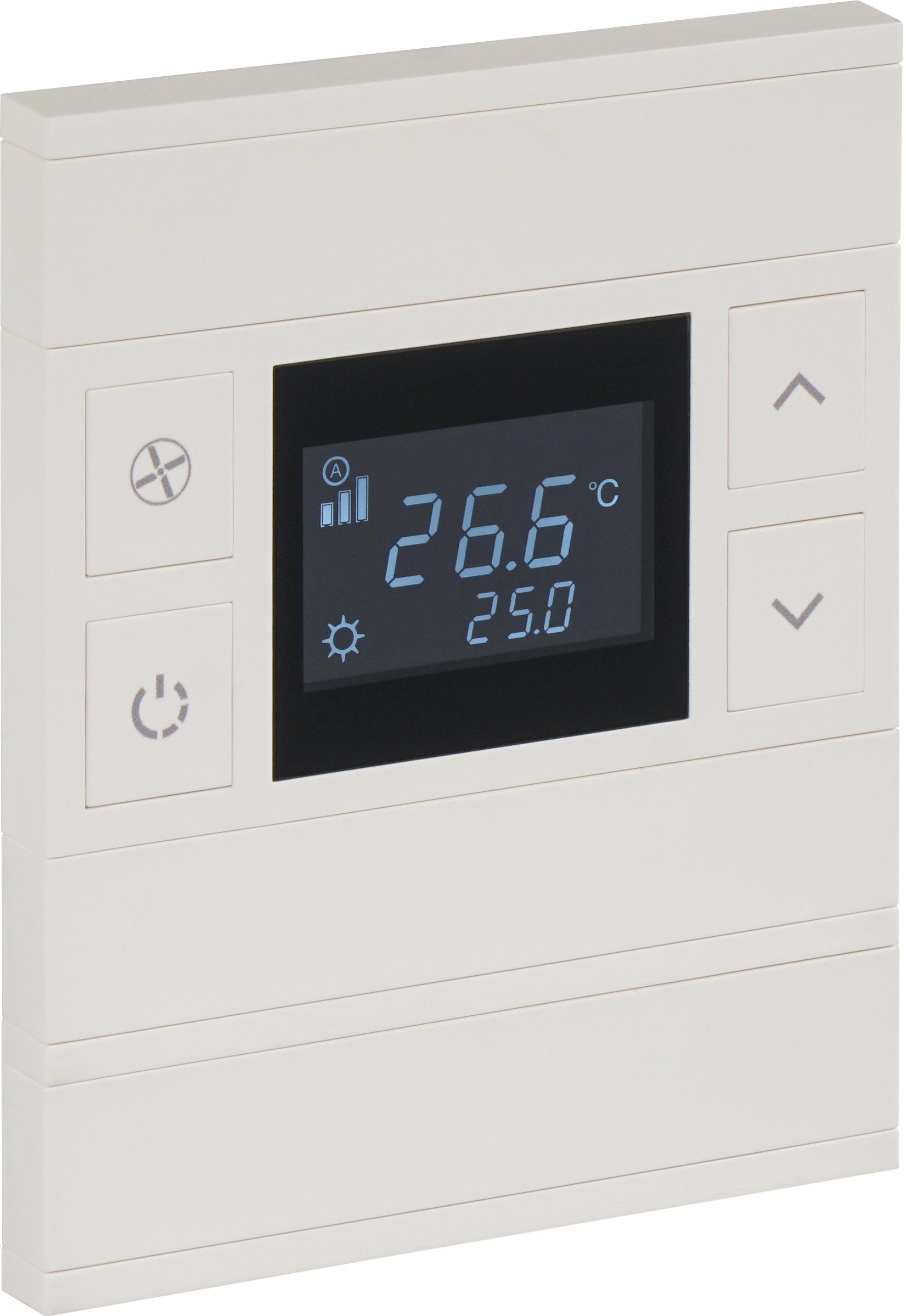 3Fold-BRK04471-statussuz ORIA KNX Temperatursensor Taster weiß · 6 Zusatztasten