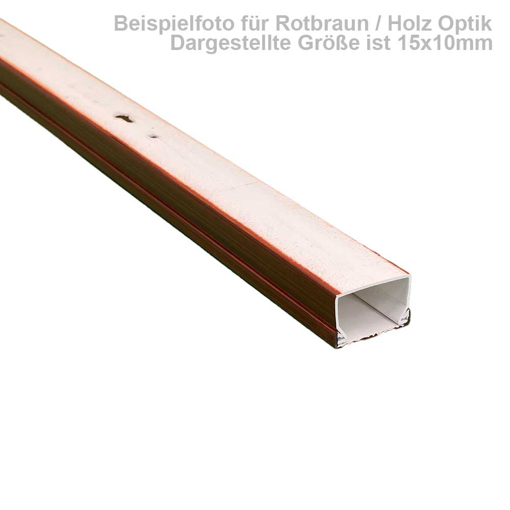 Kabelkanal 100x60 mm Rotbraun Holzoptik - Schrauben/Bohren (1m Stück)