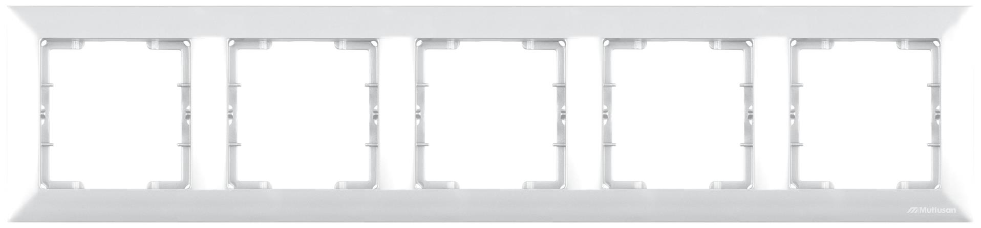 5-fach Rahmen Weiß glänzend – Horizontal - CANDELA Serie
