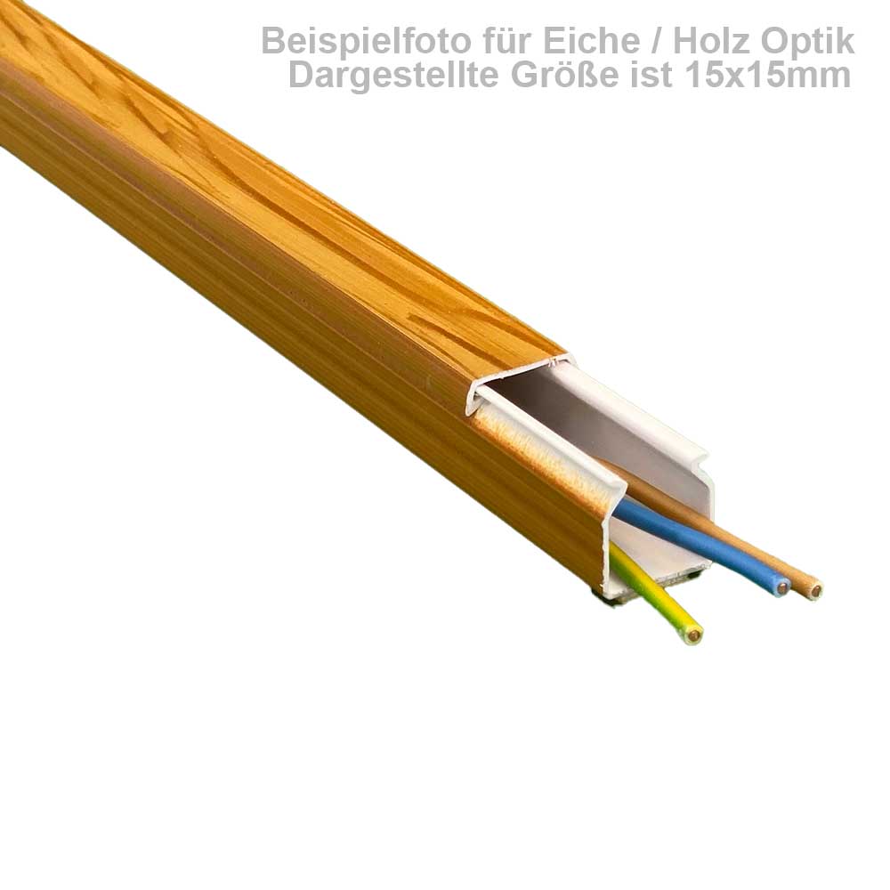 Kabelkanal 100x60 mm – Schraubmontage in Eiche Holz Optik - 2x  1m