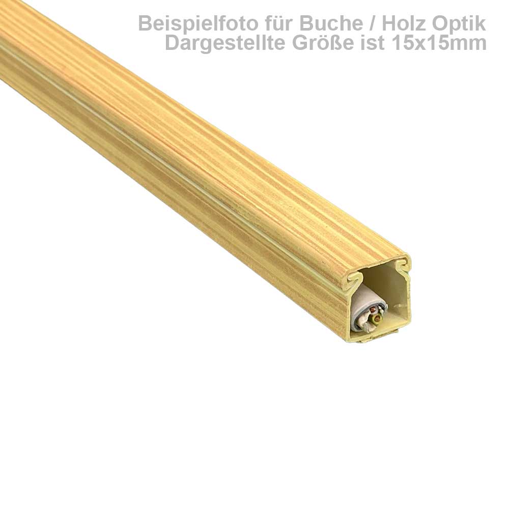 Kabelkanal Buche Holzoptik 40x40 mm – Selbstklebend, 2x1m – Kunststoff für starke Kabel