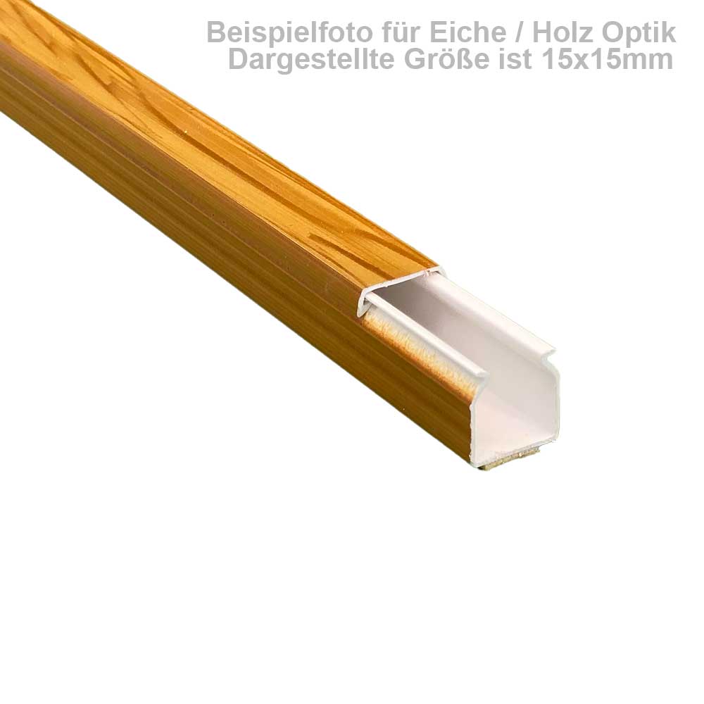 Kabelkanal 100x40 mm – Schraubmontage in Eiche Holz Optik - 1m