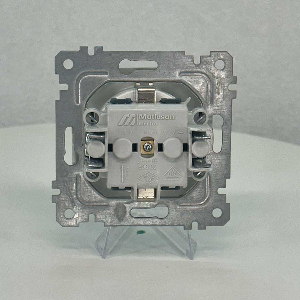 Unterputz-Steckdose 16A 230V mit Deckel & Kindersicherung – Weiß – Serie CANDELA