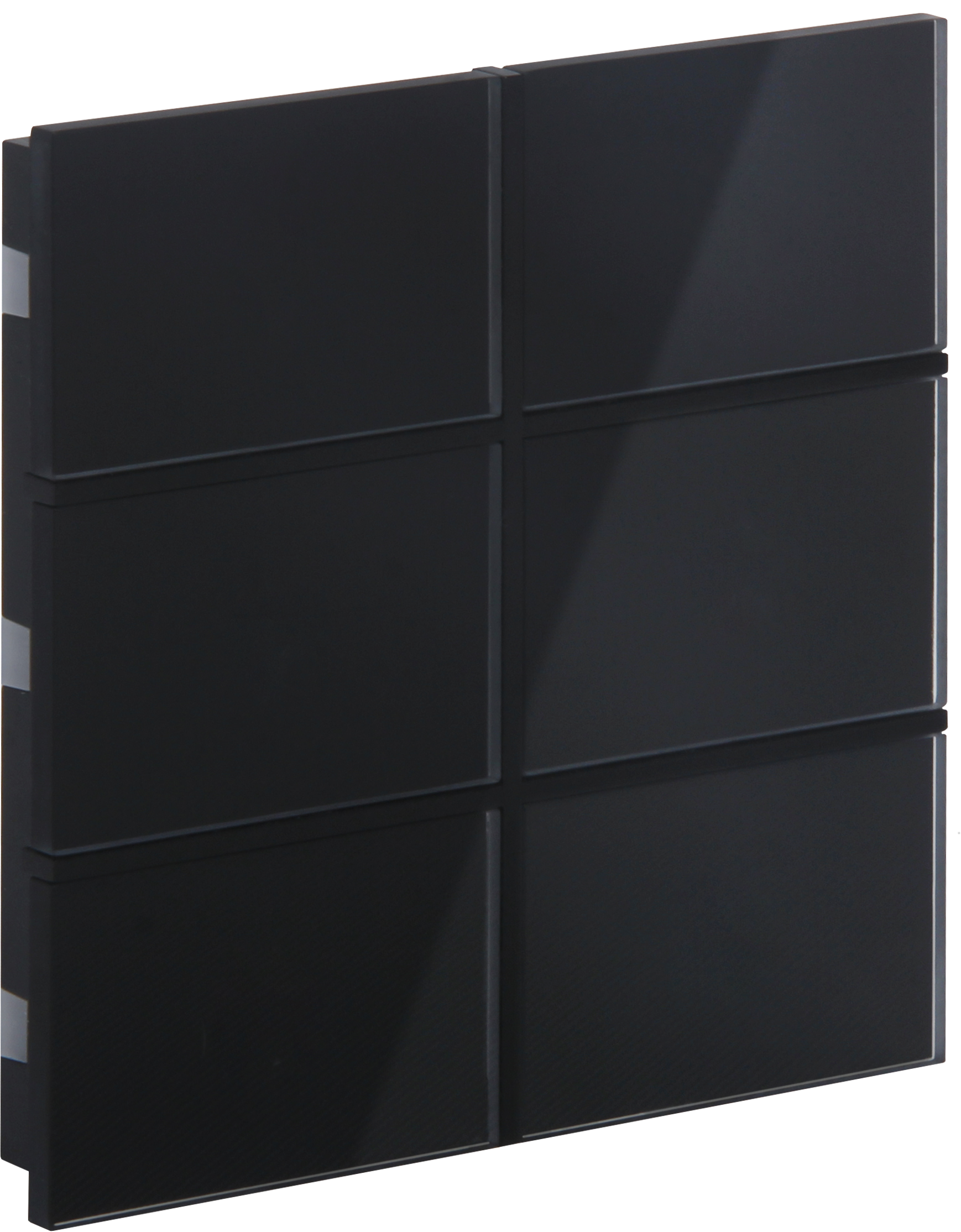 Rosa-Glass-Thermostat_MG_0812 ROSA KNX Glastaster schwarz, Status LED, 6 Tasten