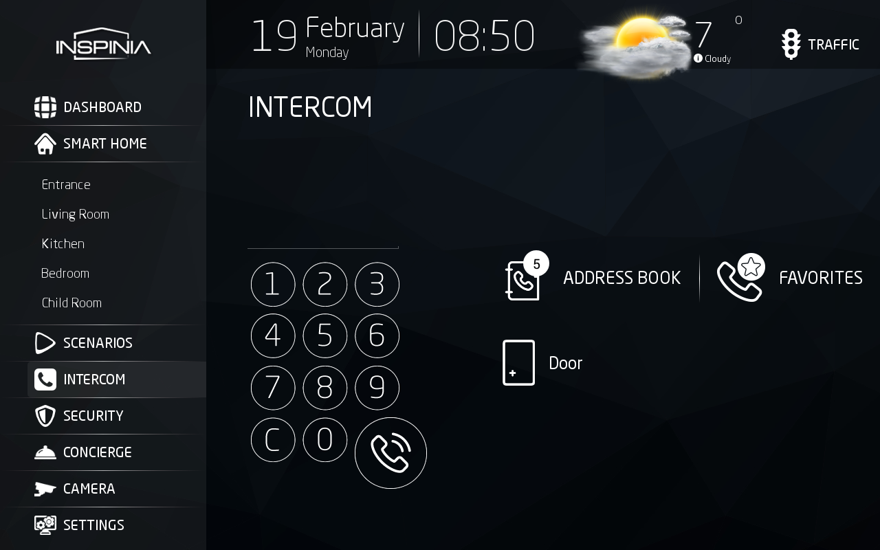 Intercom Touch Panel: Ansicht Türsprechanlage