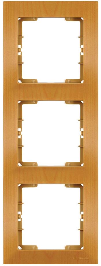 3-fach Abdeckrahmen vertikal Eiche Holz Optik – CANDELA Serie