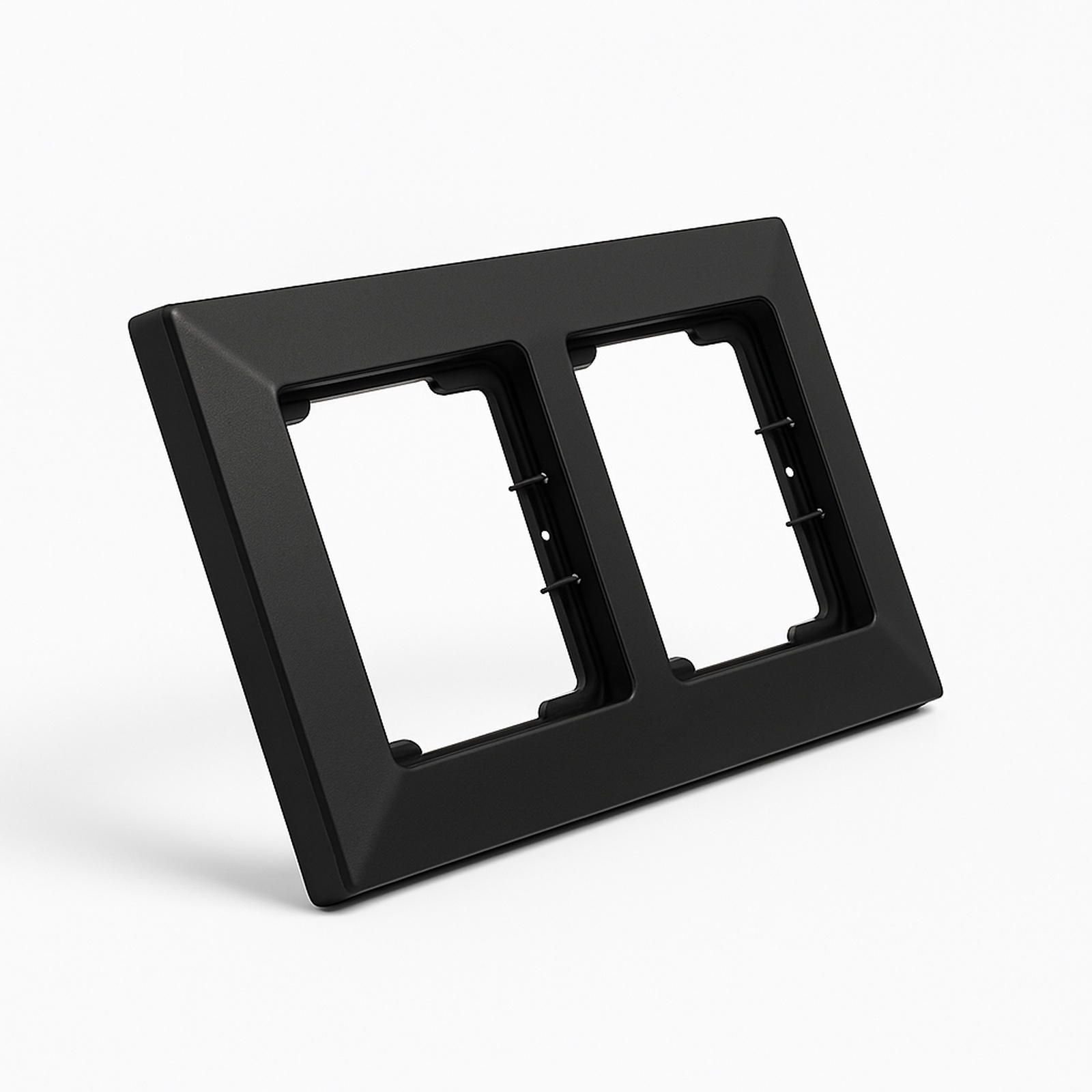 2-fach Abdeckrahmen Horizontal Schwarz matt – Candel Serie -