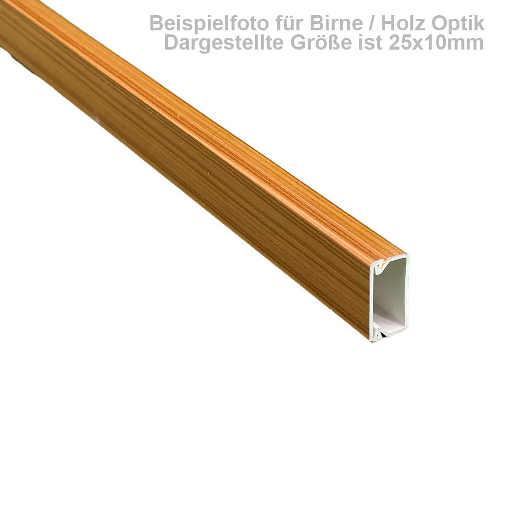 Kabelkanal 15x10 mm – Schraubmontage in Birne Holz Optik – 1 Meter