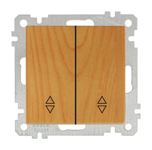 2-fach Wechselschalter Eiche Holz Optik – Doppelschalter – CANDELA Serie – Unterputz