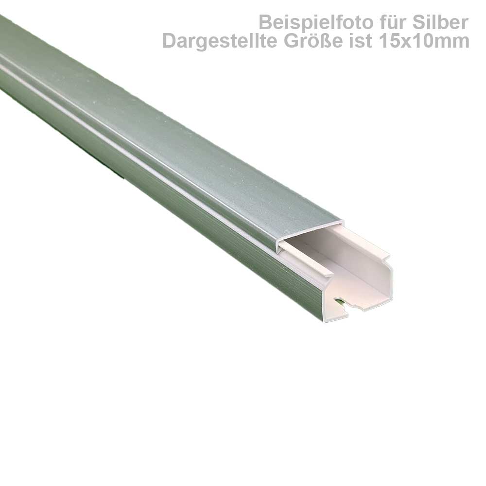Kabelkanal 40x15 mm Silber Selbstklebend -1m Stück