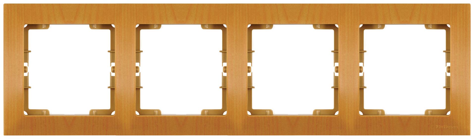 4-fach Abdeckrahmen horizontal Eiche Holz Optik – CANDELA Serie