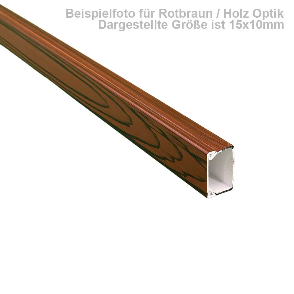 Kabelkanal 100x60 mm Rotbraun Holzoptik - Schrauben/Bohren (1m Stück)