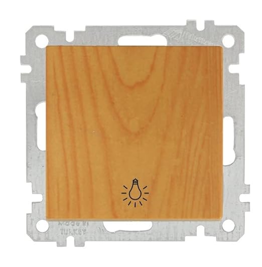 Kurzzeit-Taster mit Lampensymbol in Eiche Holzoptik – CANDELA Serie