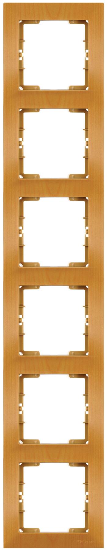 6-fach Abdeckrahmen vertikal Eiche Holz Optik – CANDELA Serie