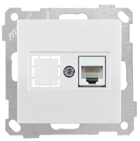 LAN Netzwerkdose CAT5e Weiß – 1-fach RJ45 -CANDELA Serie