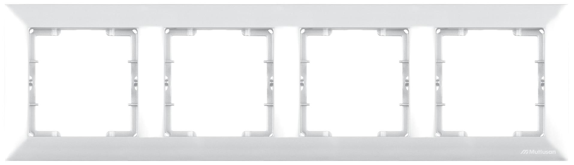 4-fach Rahmen Weiß glänzend – Horizontal - CANDELA Serie