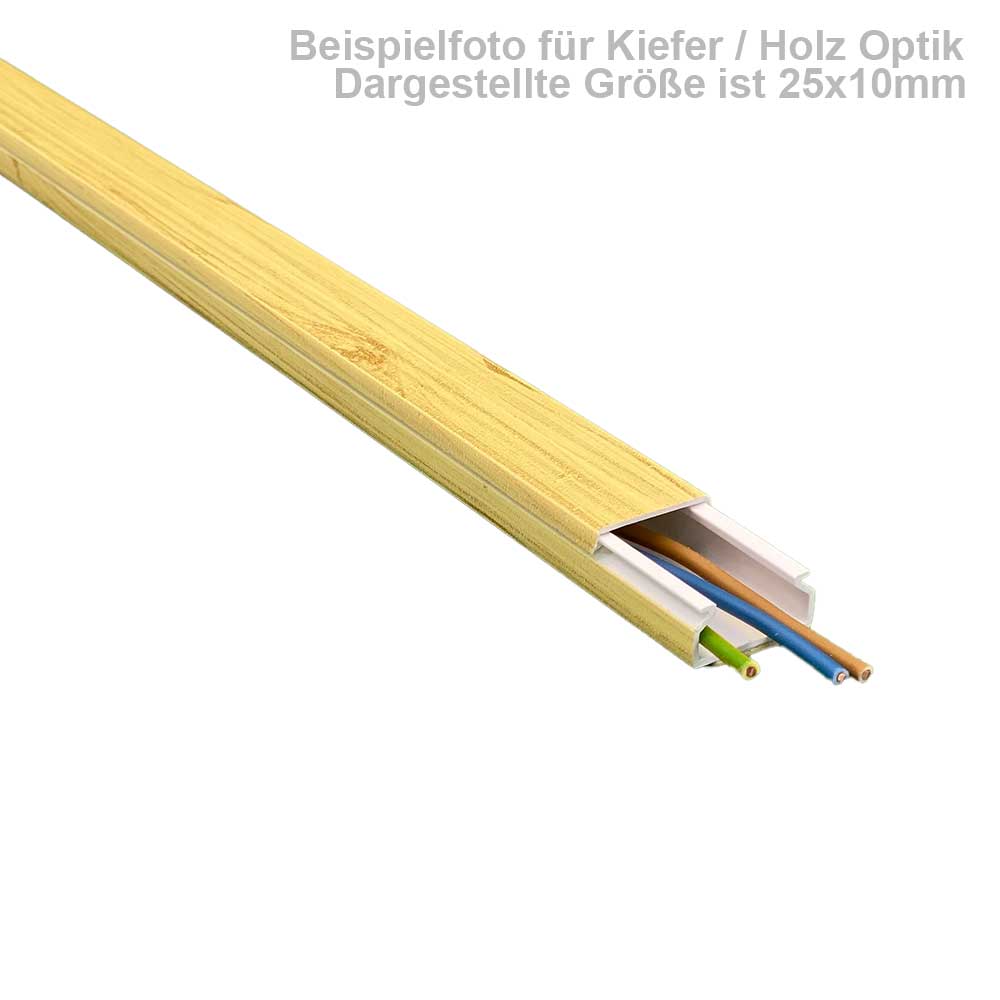 Kabelkanal Kiefer / Fichte 20x10 mm Schrauben/Bohren (1m Stück)
