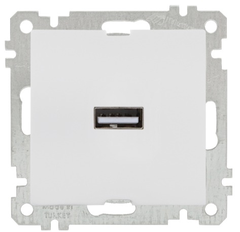1-fach USB 3.0 Anschlussdose mit Ladefunktion – Weiß-  CANDELA Serie