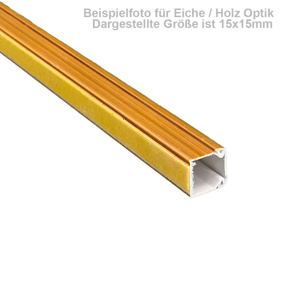 Kabelkanal Selbstklebend Eiche Holzoptik – 1 Meter, 12x12 mm