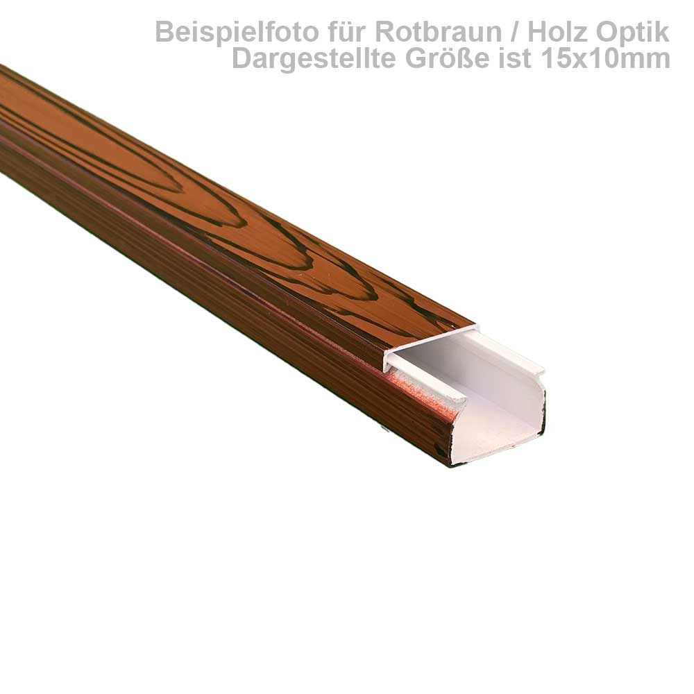 Kabelkanal 100x60 mm Rotbraun Holzoptik - Schrauben/Bohren (1m Stück)