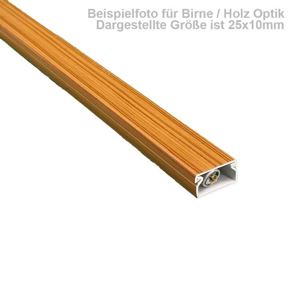 Kabelkanal 15x10 mm – Schraubmontage in Birne Holz Optik – 1 Meter