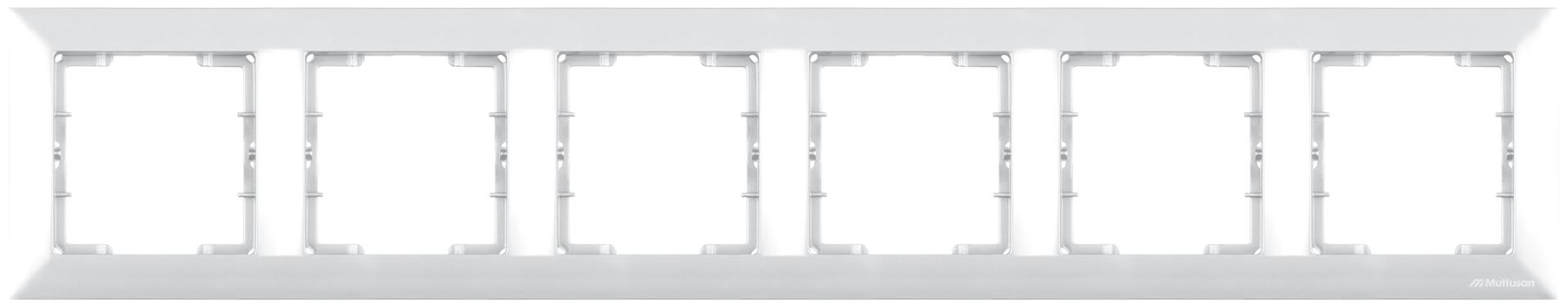 6-fach Rahmen Weiß glänzend – Horizontal - CANDELA Schalterserie