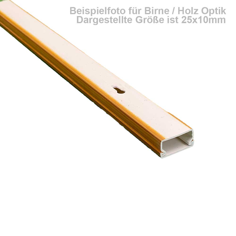 Kabelkanal 15x10 mm – Schraubmontage in Birne Holz Optik – 1 Meter