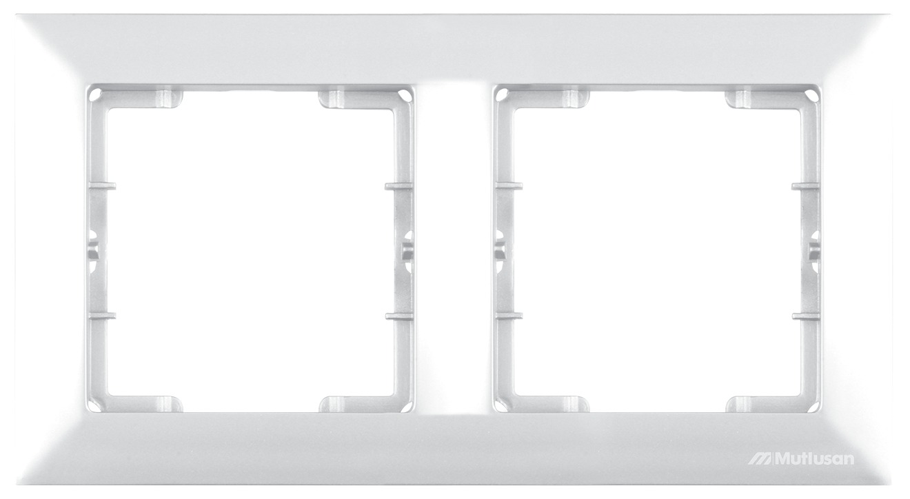2-fach Rahmen Weiß glänzend – Horizontal - CANDELA Schalterserie