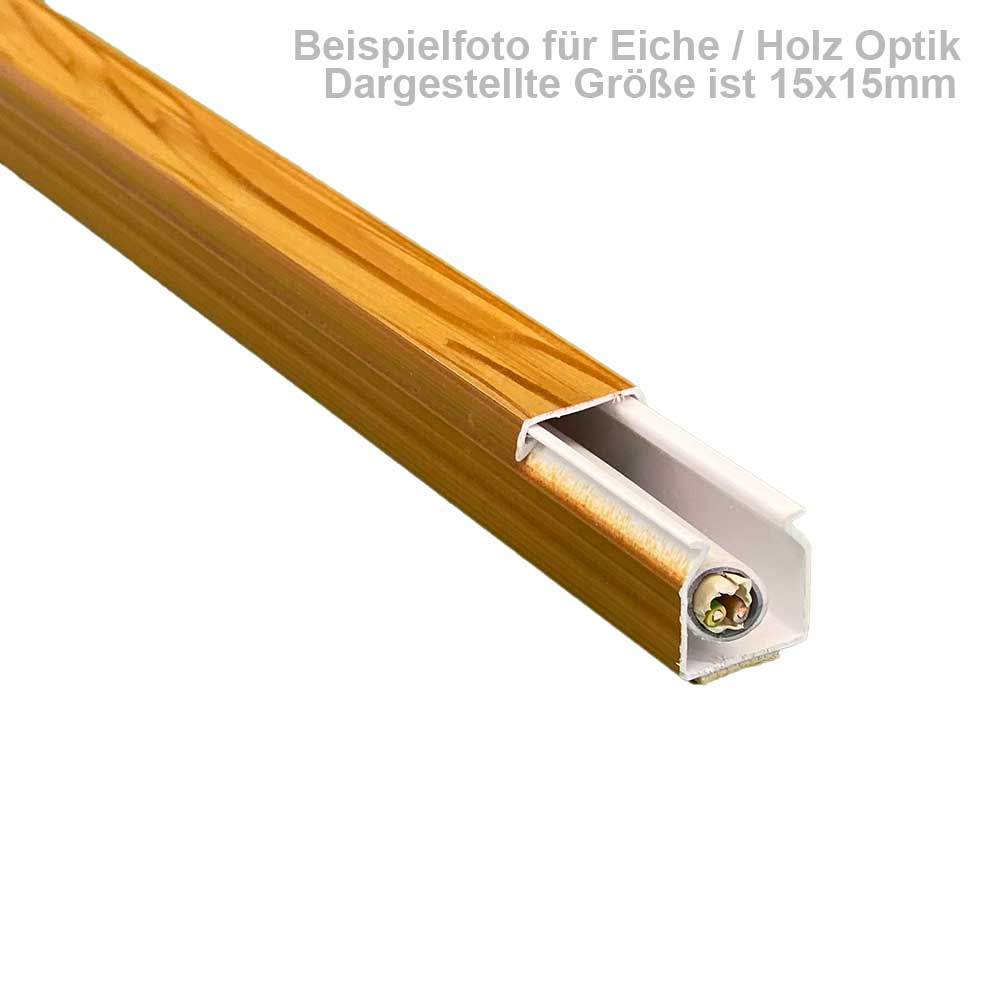 Kabelkanal 100x40 mm – Schraubmontage in Eiche Holz Optik - 1m