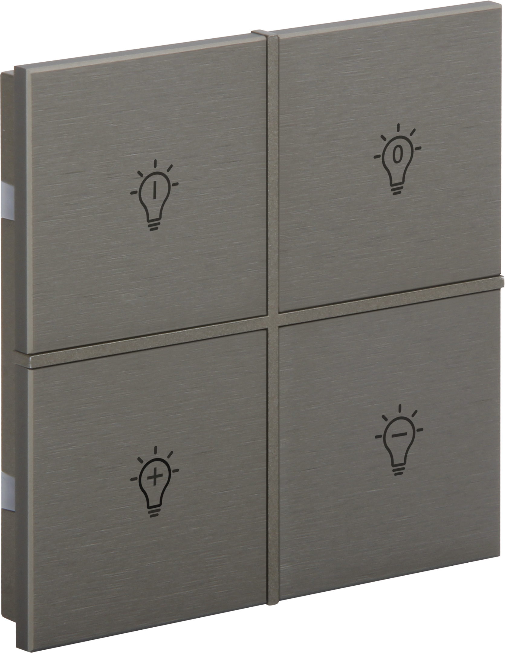 Rosa-Switch-Bronze_MG_0879-ikonlu ROSA KNX Metalltaster Bronze mit 4 Tasten und Gravur