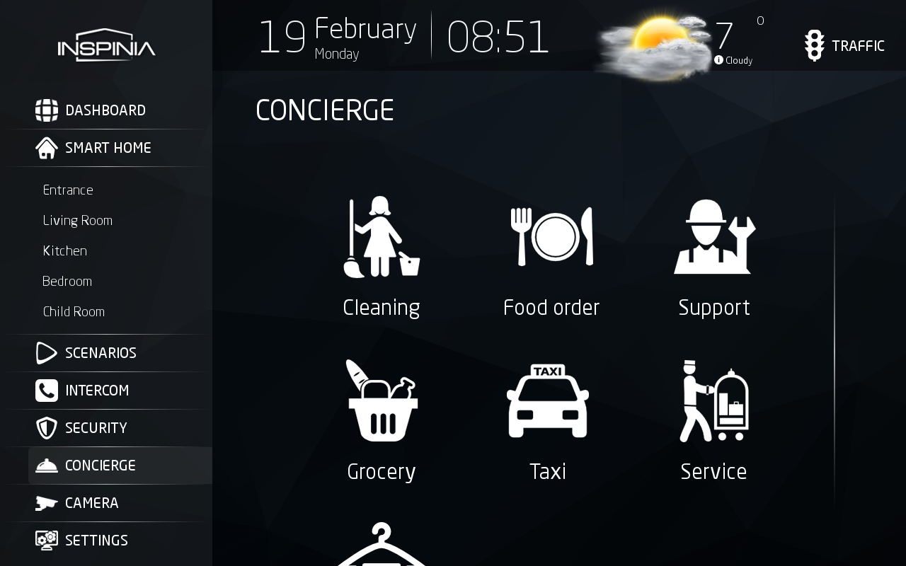 Concierge INSPINIA Touch Panel:: Ansicht Concierge