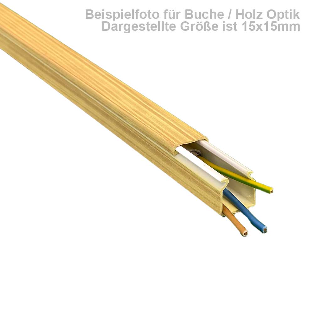 Kabelkanal Buche 20x10 mm Selbstklebend (2x1m Stück)