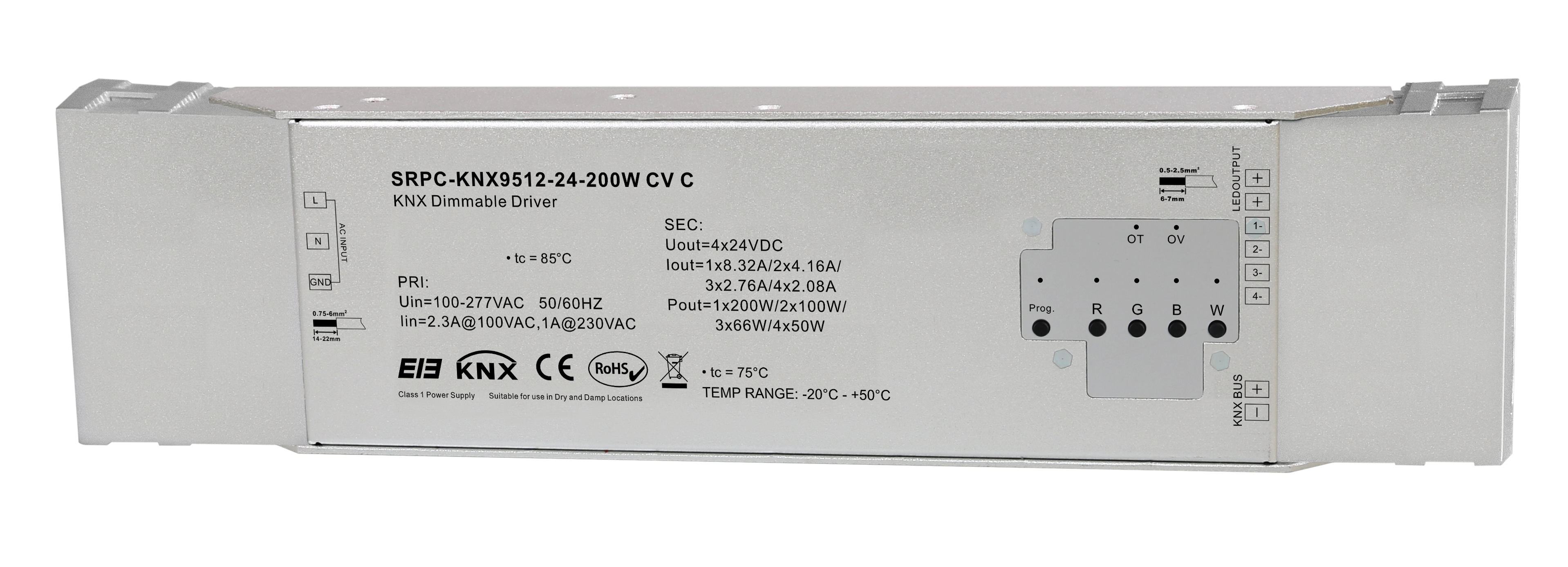 SRPC-KNX9512-24-200W-CV-C 24v knx rgbw led dimmer mit integriertem 200w netzteil