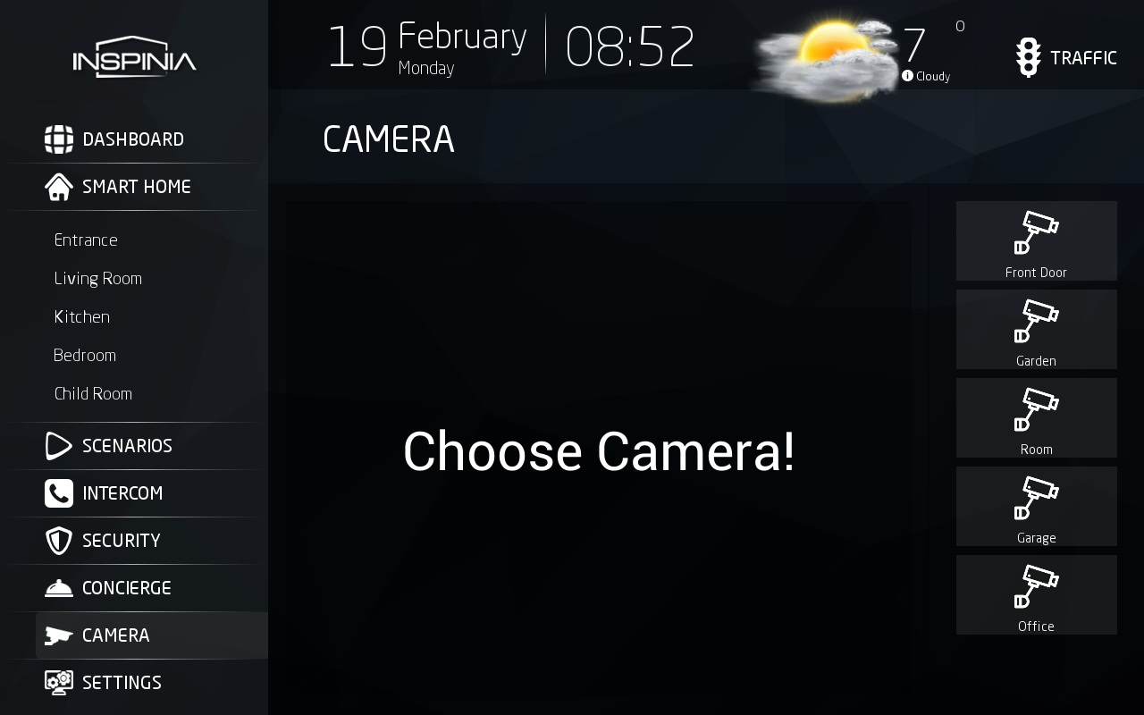 Camera Touch Panel: Ansicht Kamera