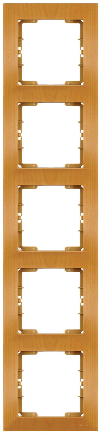 5-fach Abdeckrahmen vertikal Eiche Holz Optik – CANDELA Serie