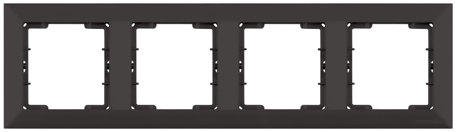 4-fach Abdeckrahmen Horizontal Schwarz matt – Candel Serie - Unterputz