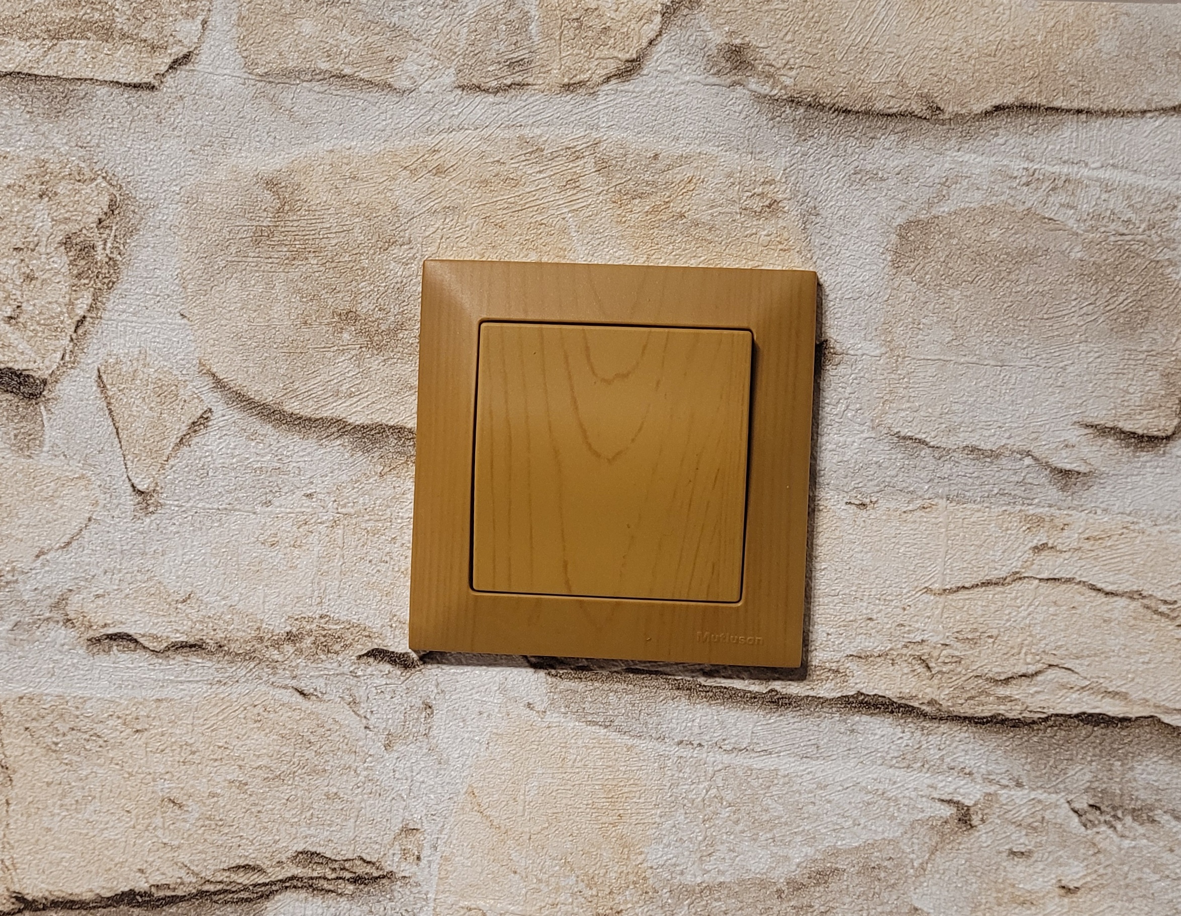 Ein-/Ausschalter Eiche Holz Optik – Einfacher Lichtschalter – CANDELA Serie