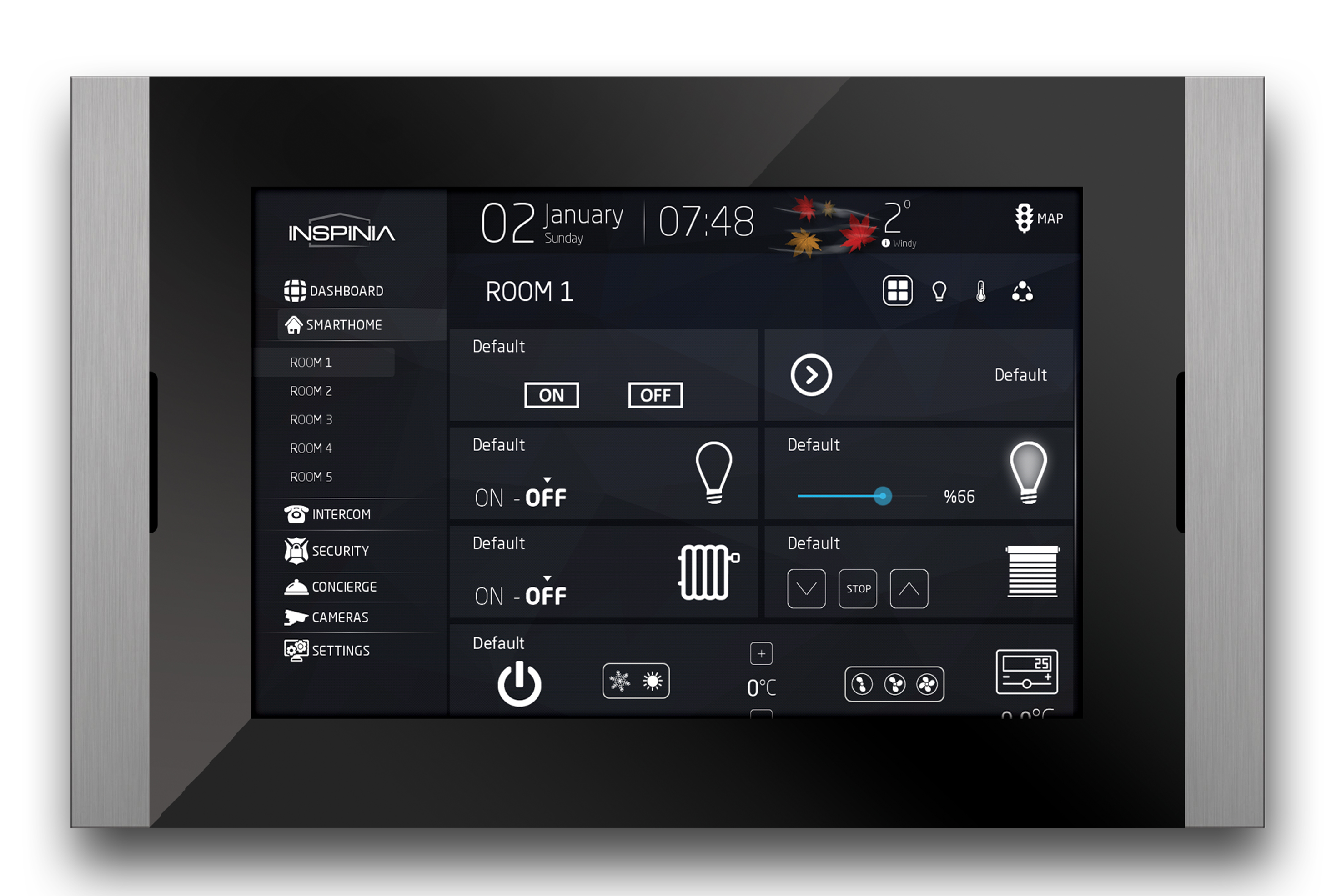 Inspinia-Slim1 Slim 10" Touch Display für Wandeinbau mit KNX Modul