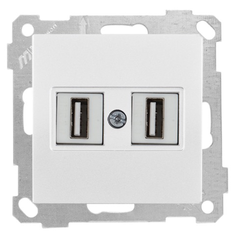 2-fach USB 3.0 Anschlussdose Weiß – CANDELA Schalterserie
